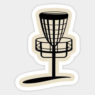 Minimalist Disc Golf Metal Basket Silhouette Art Sticker